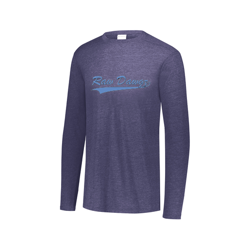 [FTLCUBNV-AXS-LOGO3] Decker Men's Tri-Blend T-Shirt - Long Sleeve (Adult XS, Navy, Logo 3)