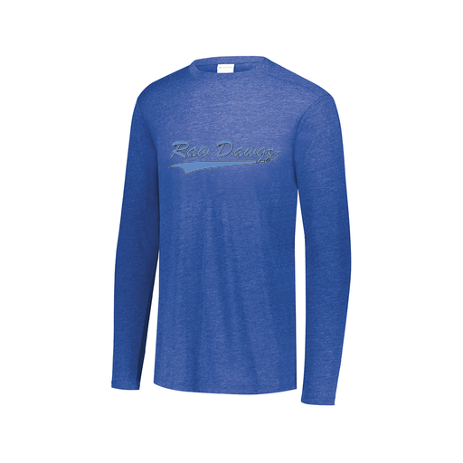 [FTLCUBRY-AXS-LOGO3] Decker Men's Tri-Blend T-Shirt - Long Sleeve (Adult XS, Royal, Logo 3)