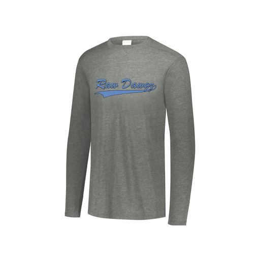 [FTLCUBGY-YS-LOGO3] Decker Youth Tri-Blend T-Shirt - Long Sleeve (Youth S, Gray, Logo 3)